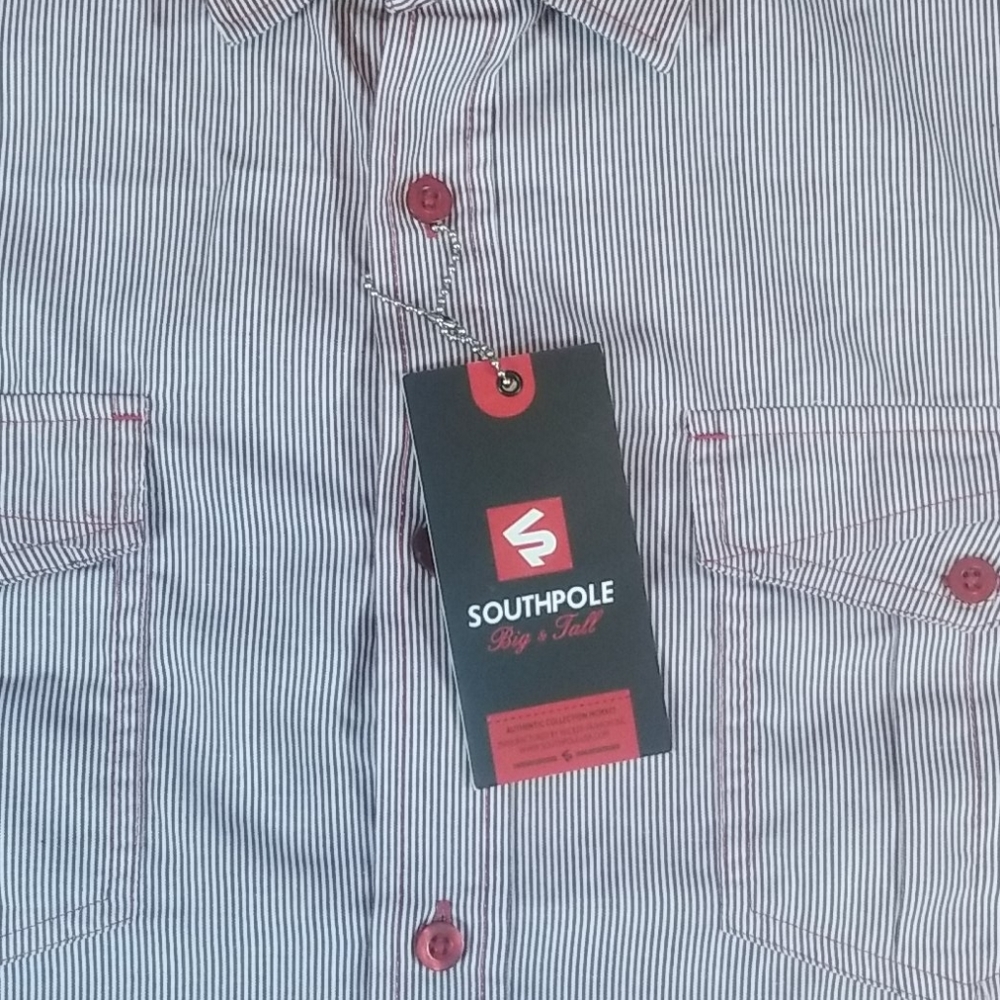 NWT South Pole Long Sleeve Button Down Shirt - Picture 3 of 6